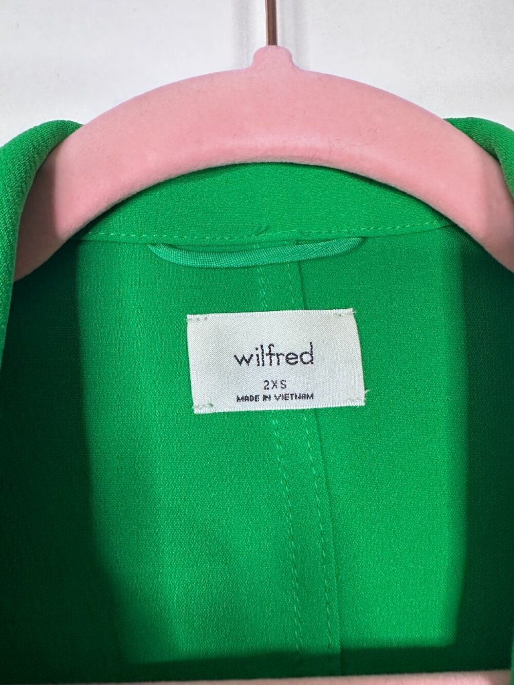 Aritzia Wilfred Freeform Shirt Button-Down Notched Lapel Green 2XS #A1835 - Picture 4 of 7